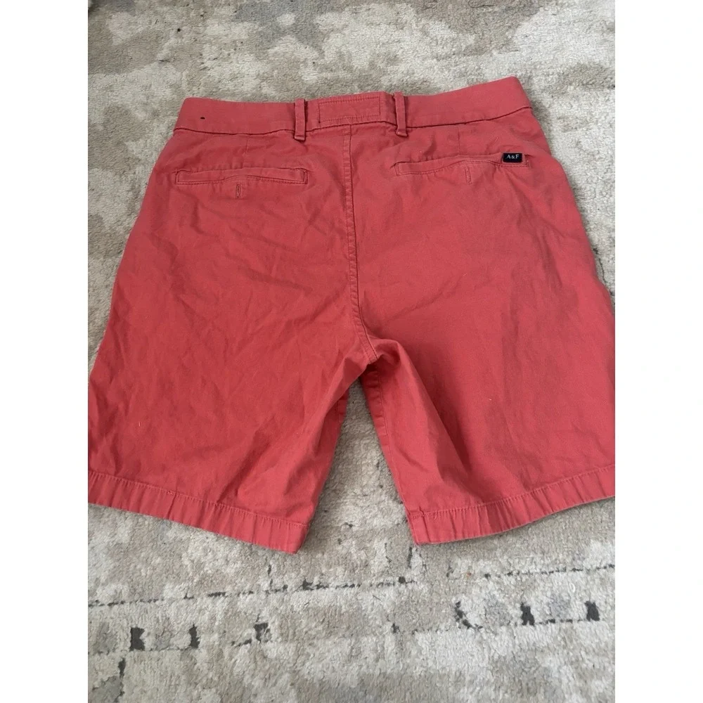 Abercrombie and Fitch Mens Sz 31x8.5 Stretch Flat Front‎ Red Chino Casual